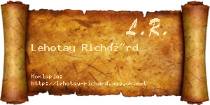 Lehotay Richárd névjegykártya